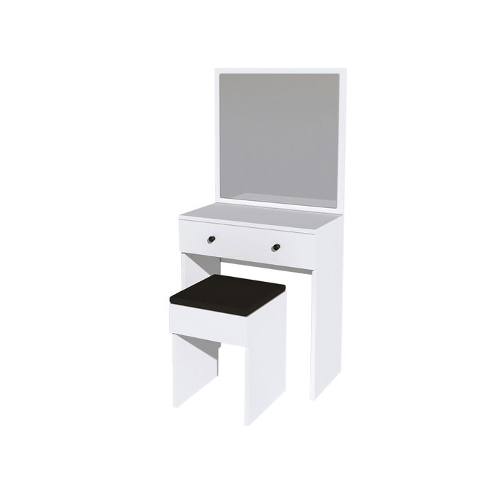 Hanah Home Mesa de Maquillaje Blanca con Espejo, 65x139x35cm