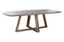 DKD Home Decor 2c24 Mesa Comedor Gris Natural Teca Reciclada y Cerámica 120 x 78 x 240 cm