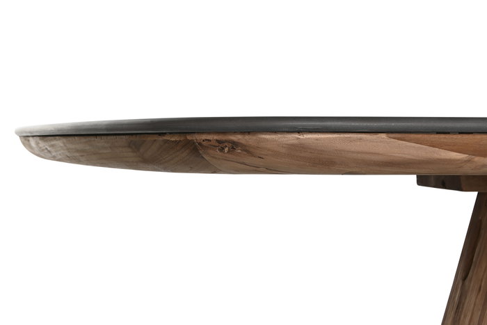 DKD Home Decor 2c24 Mesa Comedor Gris Natural Teca Reciclada y Cerámica 120 x 78 x 240 cm