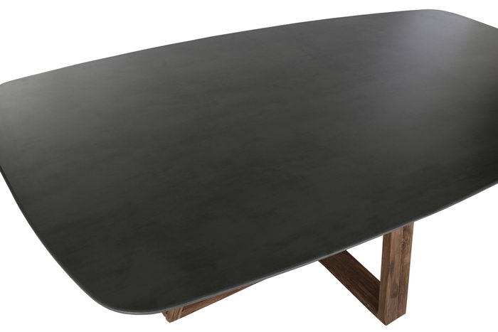 DKD Home Decor 2c24 Mesa Comedor Gris Natural Teca Reciclada y Cerámica 120 x 78 x 240 cm