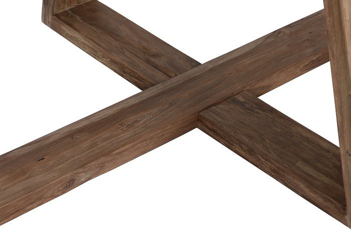 DKD Home Decor 2c24 Mesa Comedor Gris Natural Teca Reciclada y Cerámica 120 x 78 x 240 cm