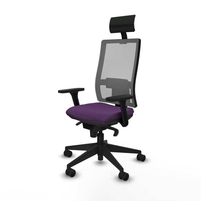 PIQUERAS Y CRESPO Silla de oficina Horna, mecanismo Sincro, Morado y Gris