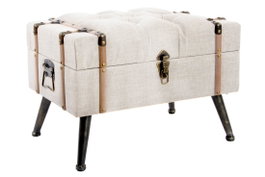 DKD Home Decor Descalzadora de Lino y MDF Beige