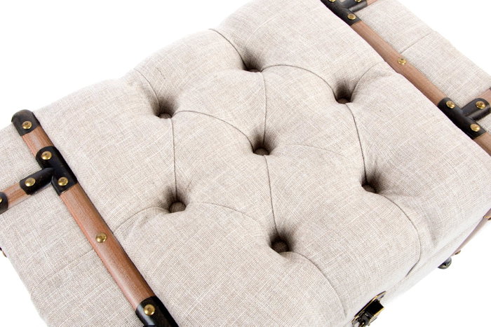 DKD Home Decor Descalzadora de Lino y MDF Beige
