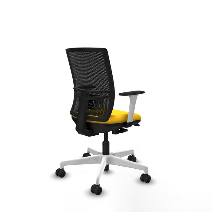 PIQUERAS Y CRESPO Silla de oficina Yunquera con mecanismo Sincro/Traslack, Similpiel Amarillo y Malla Negro PIQUERAS Y CRESPO Silla de oficina Yunquera con mecanismo Sincro/Traslack, Similpiel Amarillo y Malla Negro