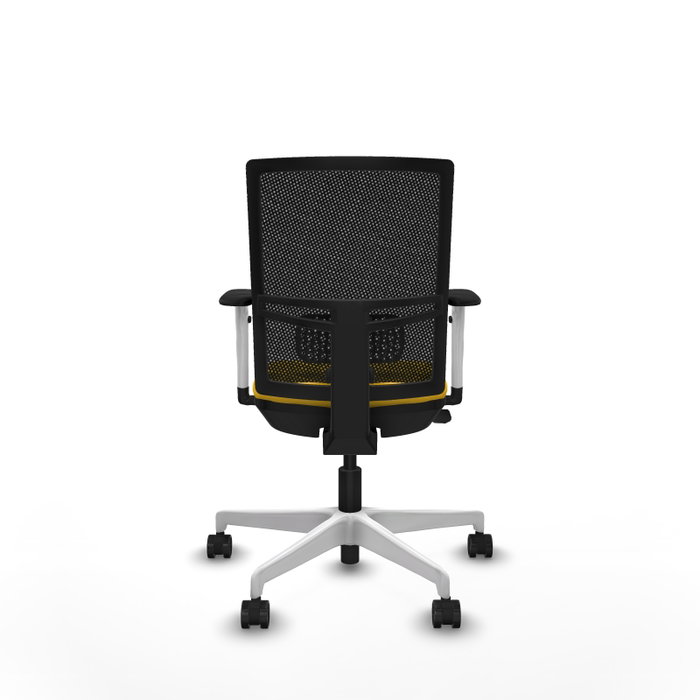 PIQUERAS Y CRESPO Silla de oficina Yunquera con mecanismo Sincro/Traslack, Similpiel Amarillo y Malla Negro PIQUERAS Y CRESPO Silla de oficina Yunquera con mecanismo Sincro/Traslack, Similpiel Amarillo y Malla Negro
