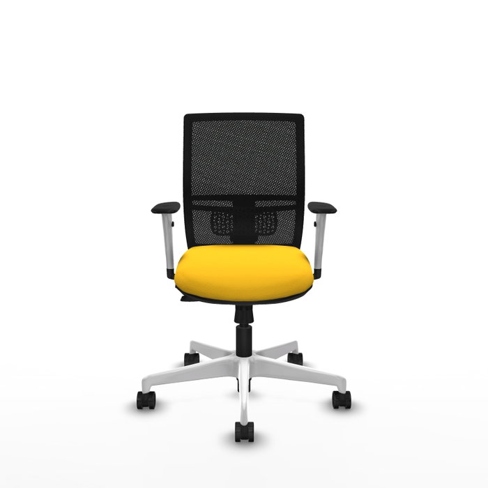 PIQUERAS Y CRESPO Silla de oficina Yunquera con mecanismo Sincro/Traslack, Similpiel Amarillo y Malla Negro PIQUERAS Y CRESPO Silla de oficina Yunquera con mecanismo Sincro/Traslack, Similpiel Amarillo y Malla Negro