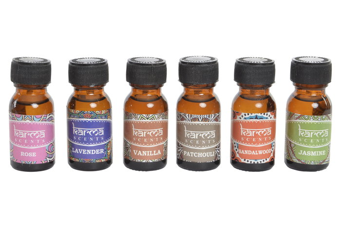 DKD Home Decor Aceite Esencias Yute Mandala Surtido de 15 ml