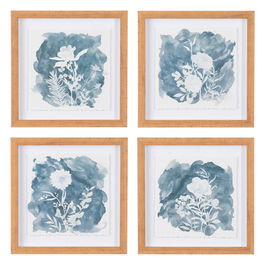 Cuadro Impresión Flores 4/M Ps/Cristal 30 X 2,50 X 30 cm (Set de 4)