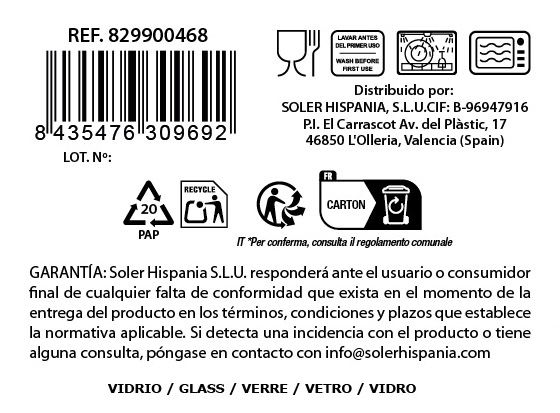 Inde Bombonera/Azucarera 12 cm "Elisabeth" (18 Unidades)