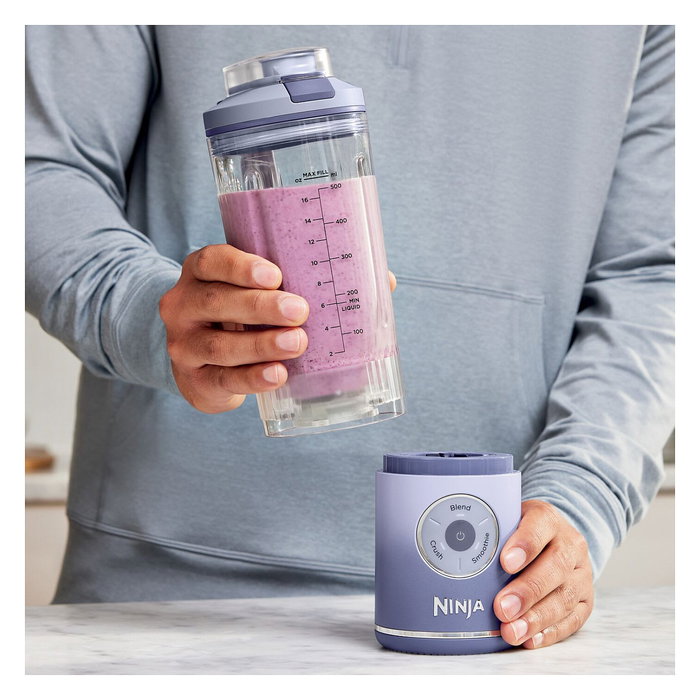 Ninja BC251 Blast Max Smoothie Maker Batidora de Vaso Portátil 570ml con Picahielos, 3 Velocidades, Color Lavanda, Modelo BC251EULD
