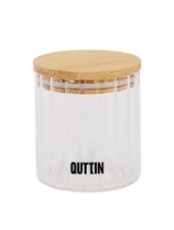 Quttin Tarro Óptico de Boro con Tapa de Bambú 500 ml (12 Unidades)
