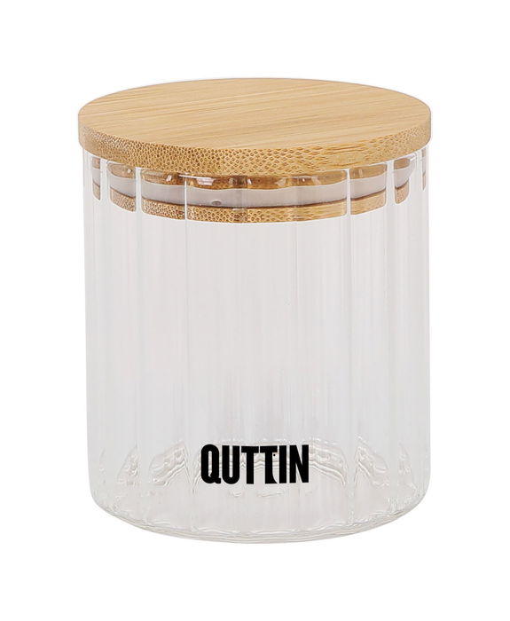 Quttin Tarro Óptico de Boro con Tapa de Bambú 9 x 11 cm 500 ml (12 Unidades)