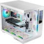 Mars Gaming Caja Gaming MC-MIRAGE ATX Blanca con Pantalla LCD IPS 7.2", Cristal Templado Panorámico, Doble Cámara y Soporte Refrigeración Líquida hasta 360 mm