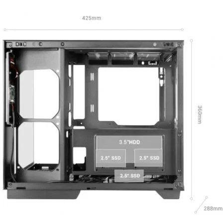 Mars Gaming Caja Gaming MC-MIRAGE ATX Blanca con Pantalla LCD IPS 7.2", Cristal Templado Panorámico, Doble Cámara y Soporte Refrigeración Líquida hasta 360 mm