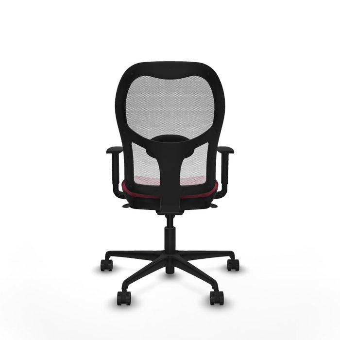 Silla de oficina Jorquera con mecanismo Sincro tapizada con Tela color Granate y malla color Blanco. Equipada con lumbar 1D, Brazos 1D y Ruedas 65mm nailon Silla de oficina Jorquera con mecanismo Sincro tapizada con Tela color Granate y malla color Blanco. Equipada con lumbar 1D, Brazos 1D y Ruedas 65mm nailon