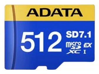 Adata Premier Extreme MicroSDXC UHS-II 512GB - UD512GEX3L1-C, Tarjeta de Memoria, Clase 3 (U3), V30, Velocidad Lectura 800MB/s, Color Azul/Amarillo