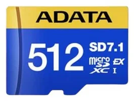 Adata Premier Extreme MicroSDXC UHS-II 512GB - UD512GEX3L1-C, Tarjeta de Memoria, Clase 3 (U3), V30, Velocidad Lectura 800MB/s, Color Azul/Amarillo
