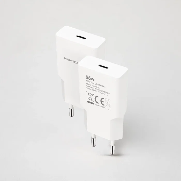 Nanocable 10.10.2024 Cargador de Pared USB-C 25W, Carga Rápida Power Delivery con PPS, Blanco