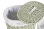 DKD Home Decor Set de 5 Cestos para la Ropa de Mimbre y Poliéster Verde