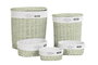 DKD Home Decor Set de 5 Cestos para la Ropa de Mimbre y Poliéster Verde