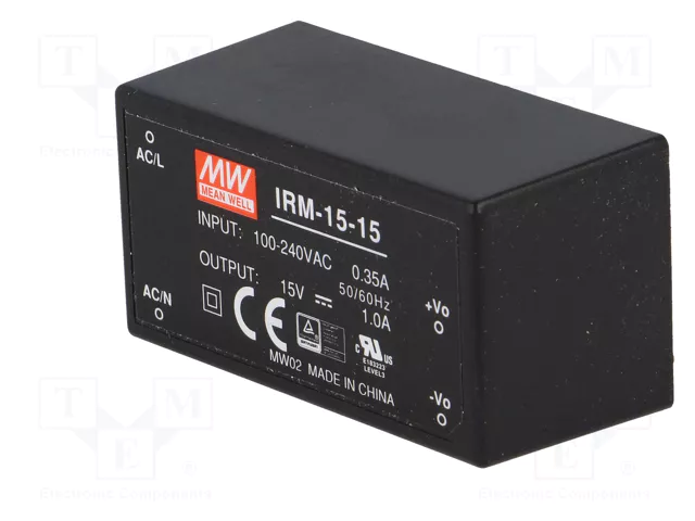 MEAN WELL IRM-15-15 Convertidor AC/DC 15W 15VDC