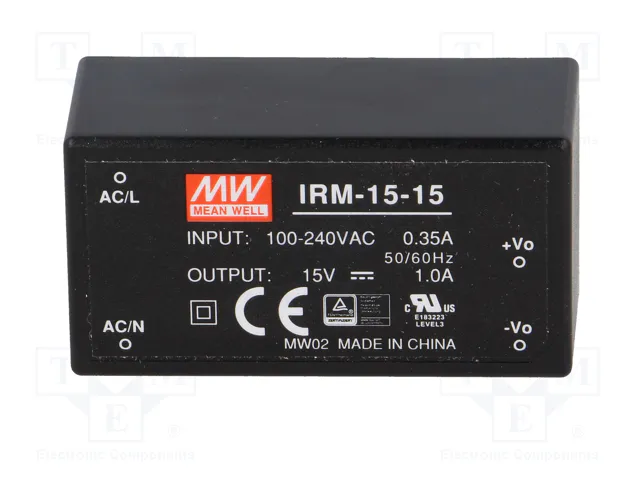 MEAN WELL IRM-15-15 Convertidor AC/DC 15W 15VDC