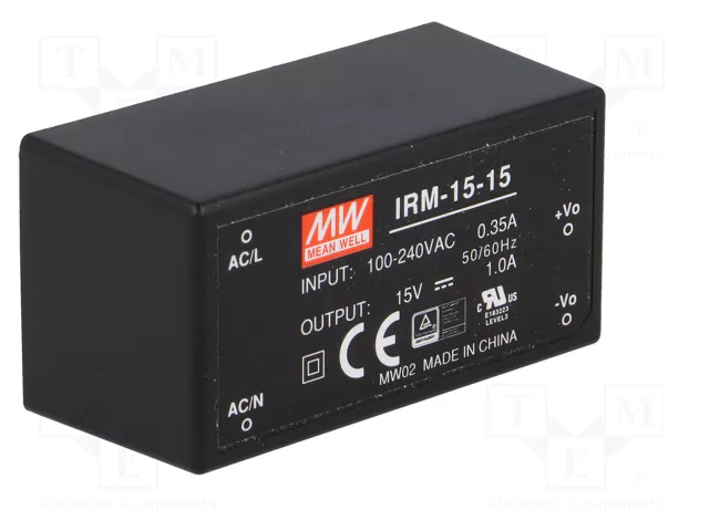 MEAN WELL IRM-15-15 Convertidor AC/DC 15W 15VDC