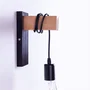 Aplique de Pared Elle SKD-W6000 Negro y Madera. Moderno, Vintage, Luz Lectura