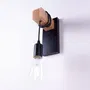 Aplique de Pared Elle SKD-W6000 Negro y Madera. Moderno, Vintage, Luz Lectura