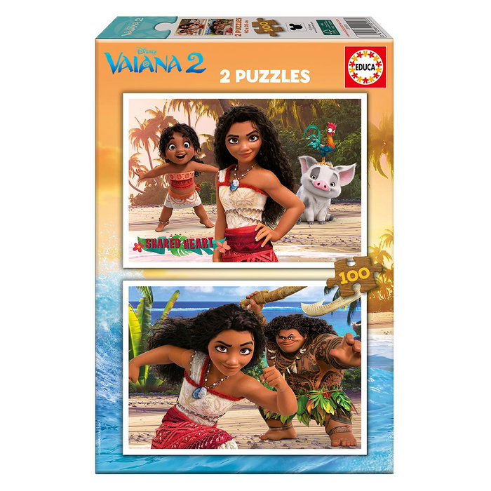 Educa Set de 2 Puzzles Vaiana 2 de 100 piezas cada uno