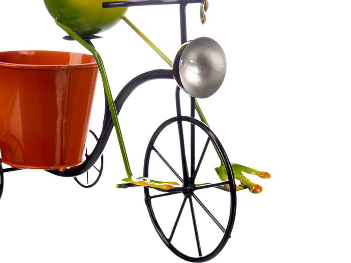 Ibergarden Macetero Bicicleta Rana 31 cm x 32 cm x 17 cm Metal Amarillo, Rojo y Verde (Set de 6)