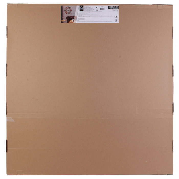 Home Deco Factory Reloj de Pared Industrial Chic Decorativo, Diámetro 80.5 cm, Diseño de Aspecto Reciclado, Metal