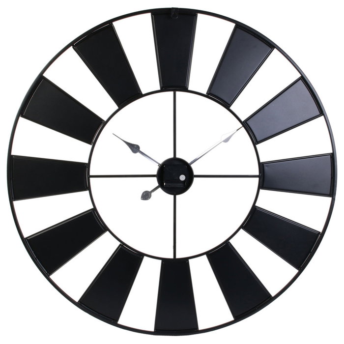 Home Deco Factory Reloj de Pared Industrial Chic Decorativo, Diámetro 80.5 cm, Diseño de Aspecto Reciclado, Metal