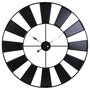 Home Deco Factory Reloj de Pared Industrial Chic Decorativo, Diámetro 80.5 cm, Diseño de Aspecto Reciclado, Metal