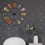 Home Deco Factory Reloj de Pared Industrial Chic Decorativo, Diámetro 80.5 cm, Diseño de Aspecto Reciclado, Metal