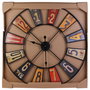 Home Deco Factory Reloj de Pared Industrial Chic Decorativo, Diámetro 80.5 cm, Diseño de Aspecto Reciclado, Metal