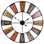 Home Deco Factory Reloj de Pared Industrial Chic Decorativo, Diámetro 80.5 cm, Diseño de Aspecto Reciclado, Metal