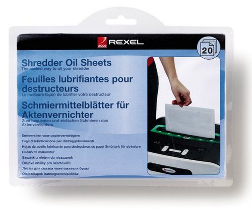 Rexel Láminas lubricantes para destructora Din A5 (20 unidades) Rexel Láminas lubricantes para destructora Din A5 (20 unidades)
