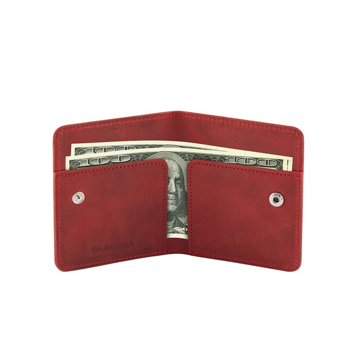 Zoozie Bags Cartera para Hombre Red en Piel Auténtica de Lujo Elegante