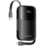 Vention Power Bank 10000mAh 22.5W I11BA Negro con Cables USB-C y Lightning Integrados y Pantalla LED