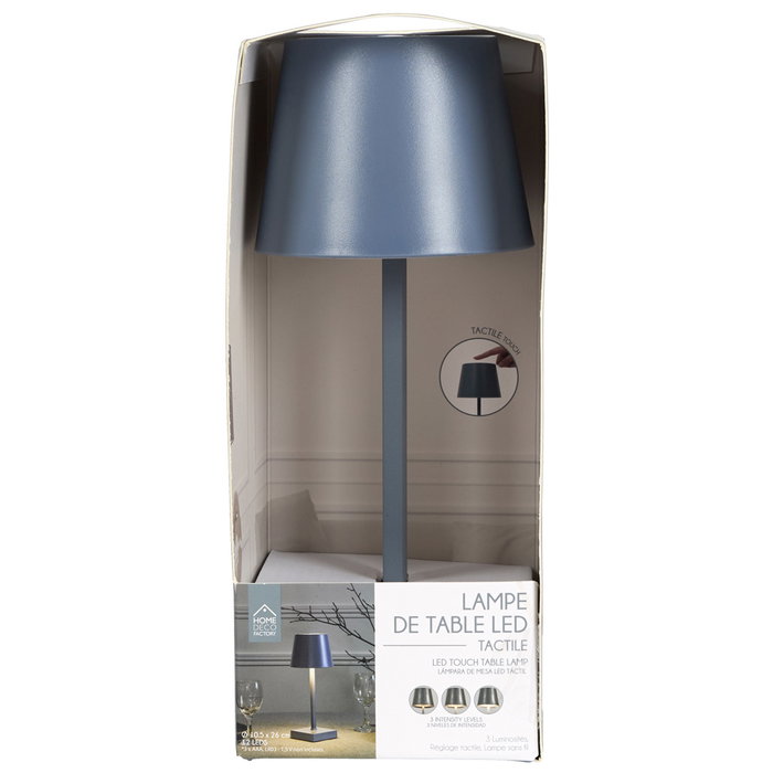 Home Deco Factory Lámpara Led Táctil Gris Oscuro con 3 Intensidades de Luz Home Deco Factory Lámpara Led Táctil Gris Oscuro con 3 Intensidades de Luz