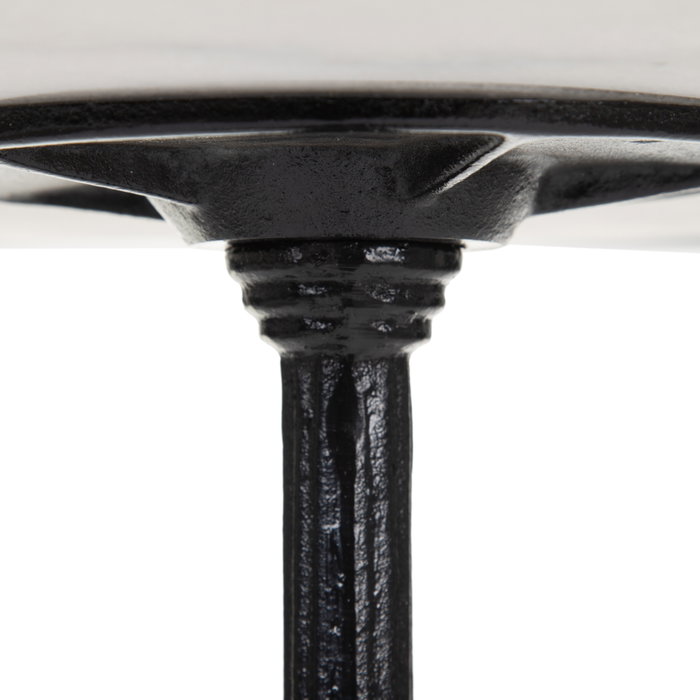 Mesa Auxiliar Blanco-Negro Metal-Mármol 60 X 60 X 71 cm