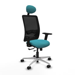 PIQUERAS Y CRESPO Silla de oficina Zulema Turquesa y Negro con Mecanismo Sincro/Traslack