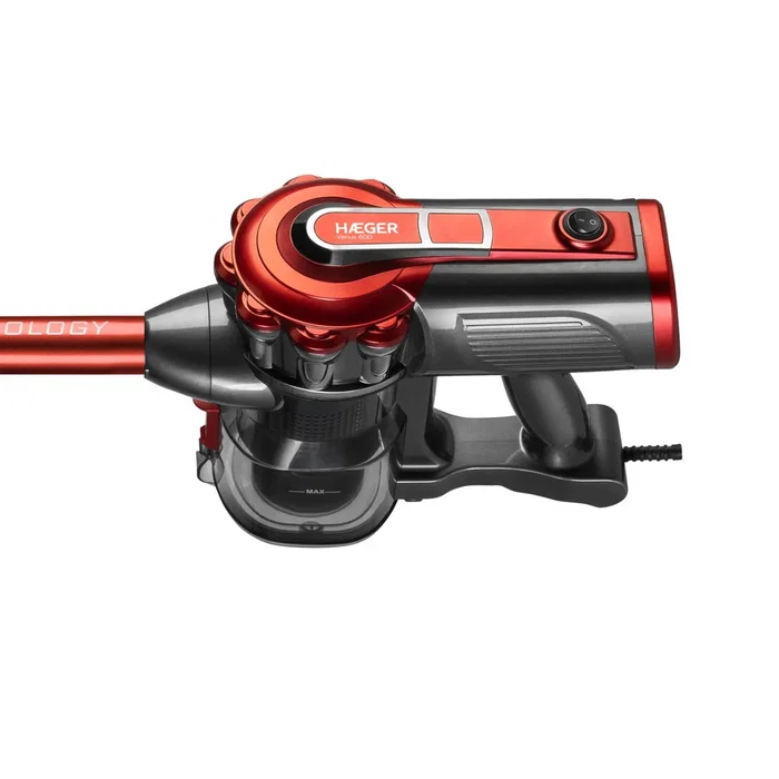 Haeger VC-600.048A Aspiradora Escoba 2 en 1 Negro, Rojo