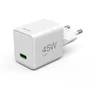 HAMA 00201983 Cargador Rápido GaN 45W USB-C, Compatible Power Delivery y Quick Charge 3.0, Para Smartphone, Tablet y Portátil, Ultracompacto, Blanco, Enchufe Europeo