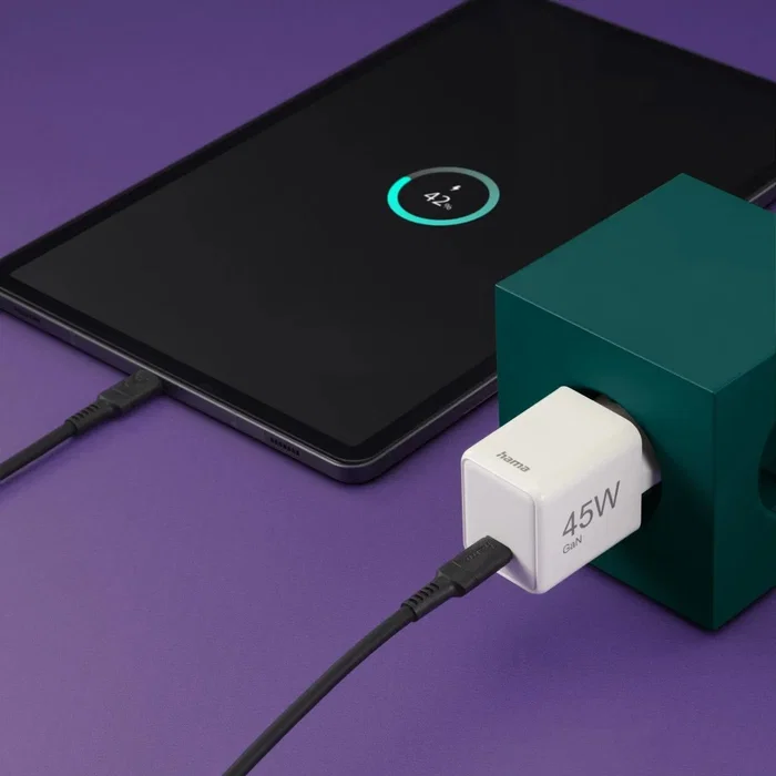 HAMA 00201983 Cargador Rápido GaN 45W USB-C, Compatible Power Delivery y Quick Charge 3.0, Para Smartphone, Tablet y Portátil, Ultracompacto, Blanco, Enchufe Europeo HAMA 00201983 Cargador Rápido GaN 45W USB-C, Compatible Power Delivery y Quick Charge 3.0, Para Smartphone, Tablet y Portátil, Ultracompacto, Blanco, Enchufe Europeo