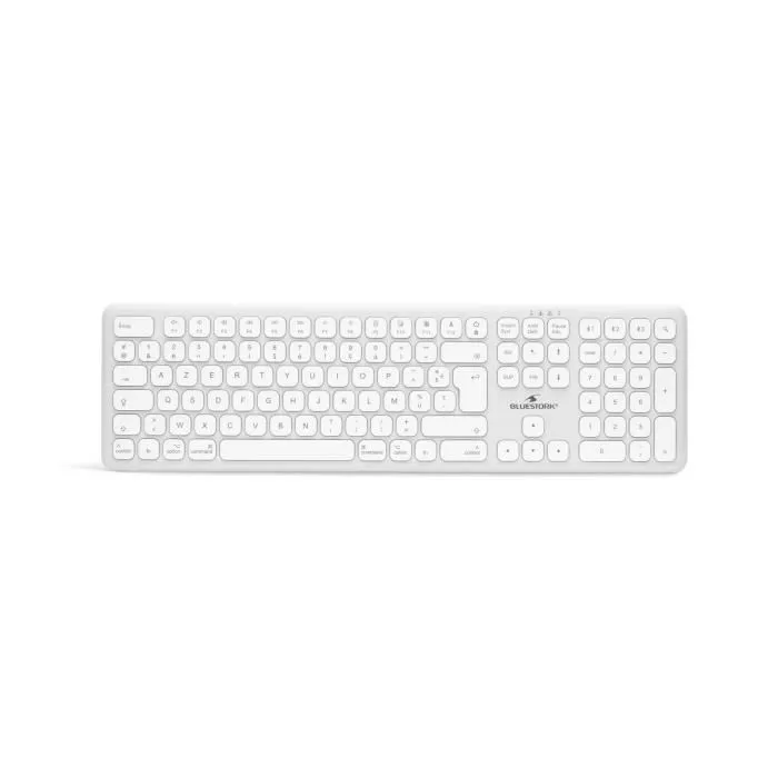 Bluestork BLU3760162050172 Teclado Inalambrico Bluetooth Tamaño Completo Compatible con Mac Blanco