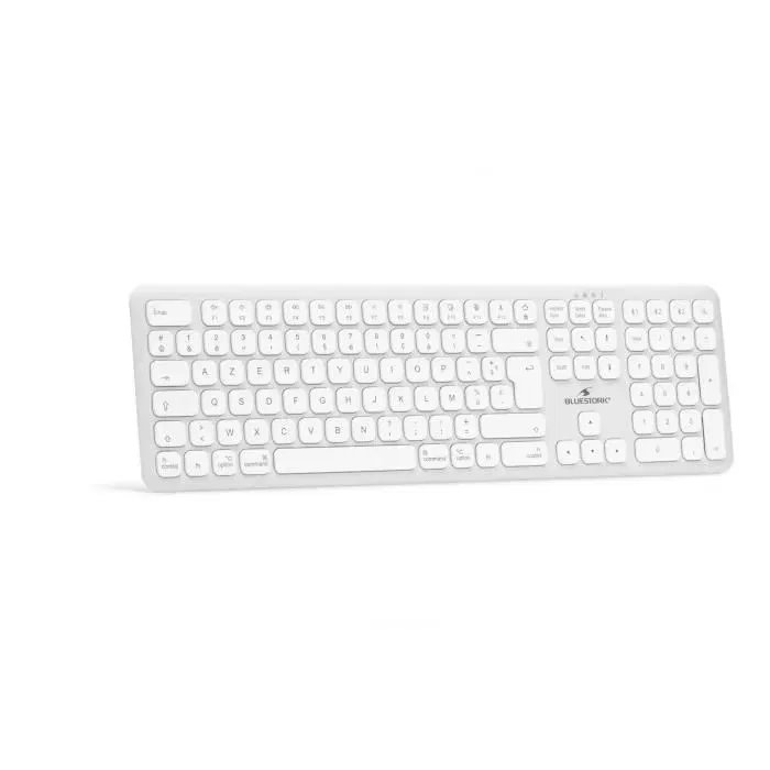 Bluestork BLU3760162050172 Teclado Inalambrico Bluetooth Tamaño Completo Compatible con Mac Blanco