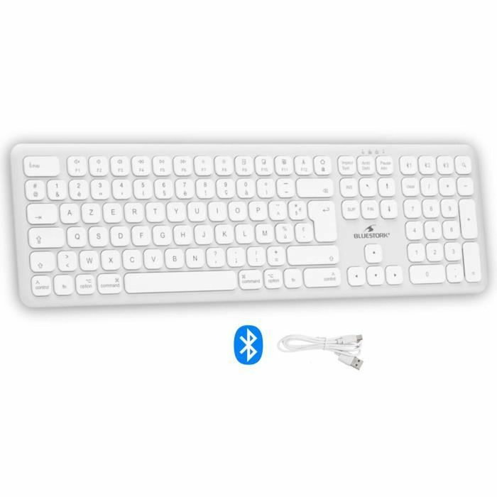 Bluestork Teclado inalámbrico Bluetooth M30 Blanco para Mac